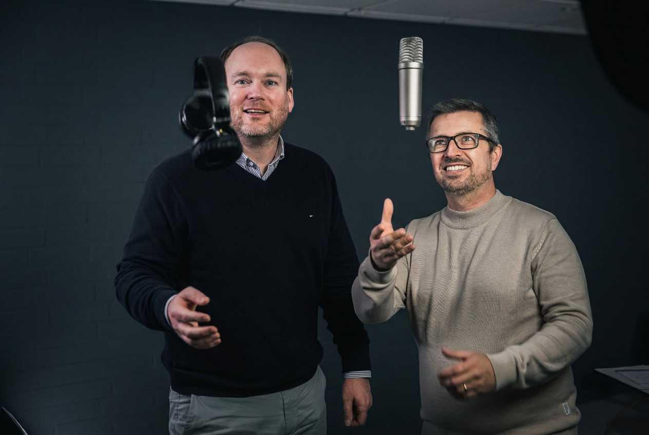 Peter Reininghaus und Pascal Wiedemann im Podcast Studio